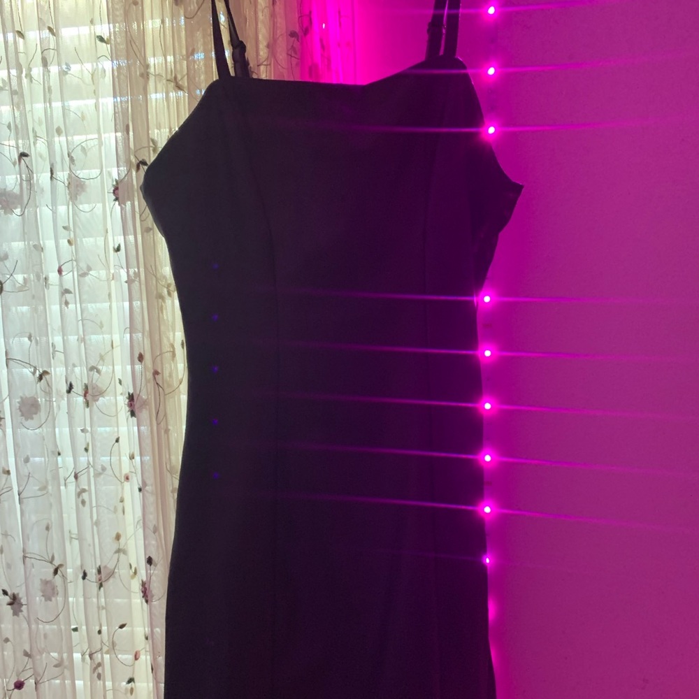 Black faux leather dress